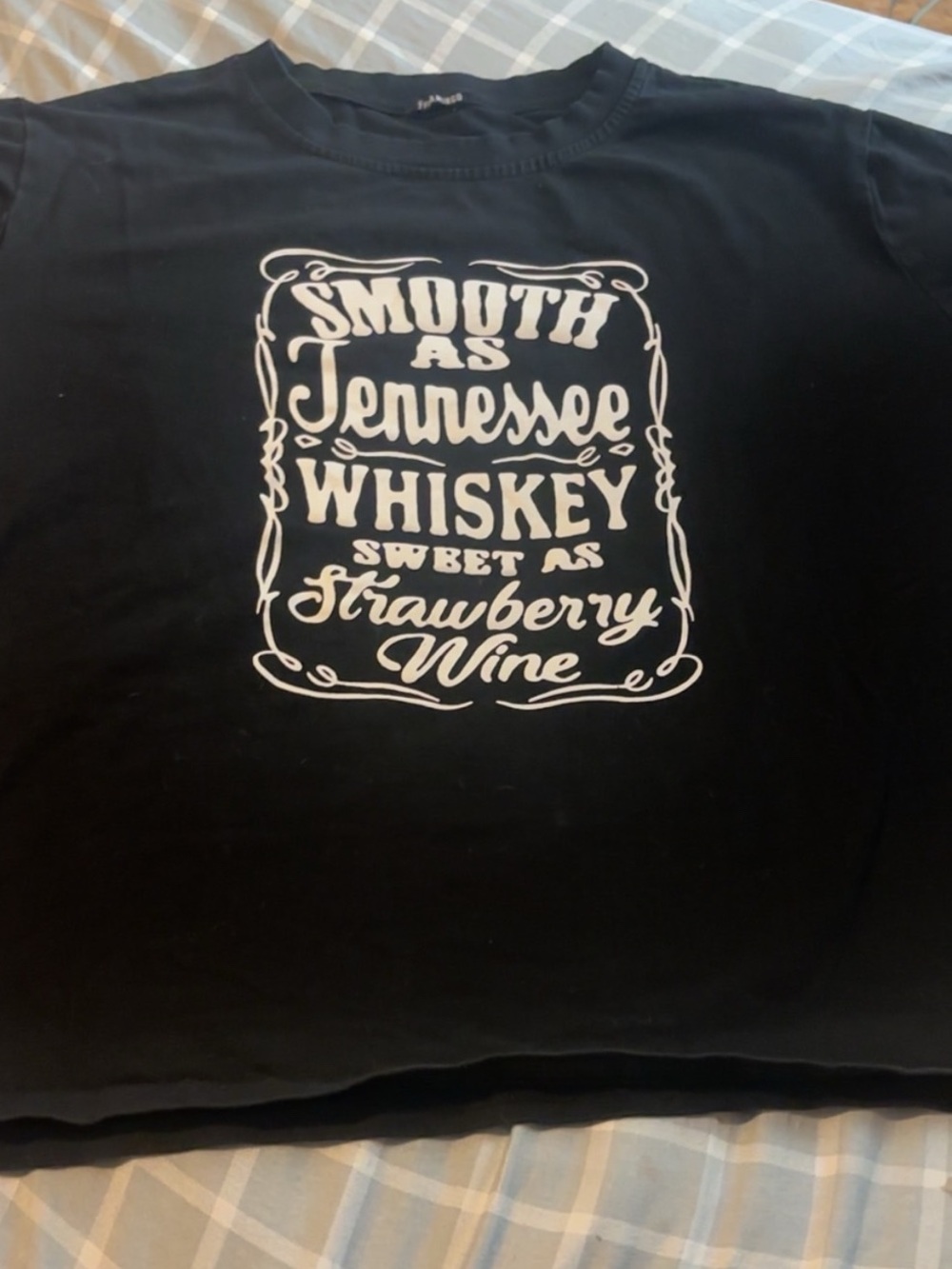 Women’s Black Short Sleeve Graphic Tee - Smooth as Tennessee Whiskey